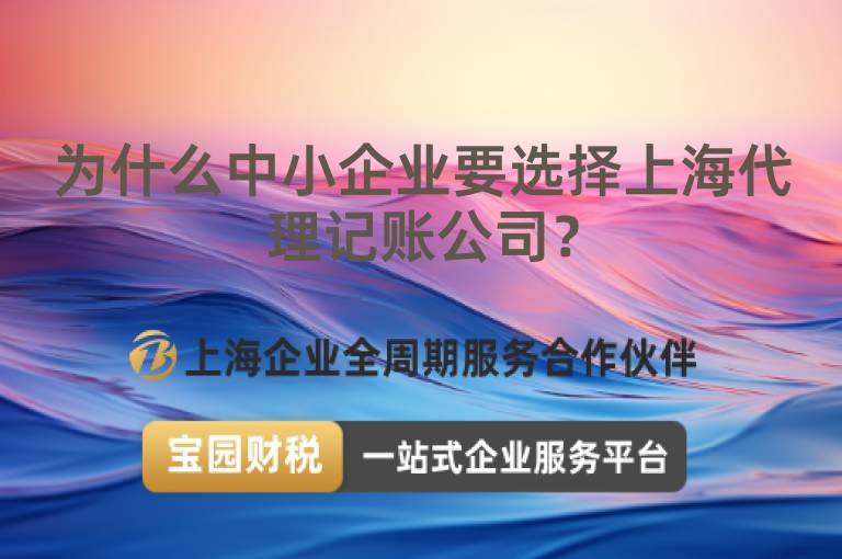 為什么中小企業要選擇上海代理記賬公司？