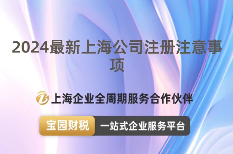 2024最新上海公司注冊注意事項