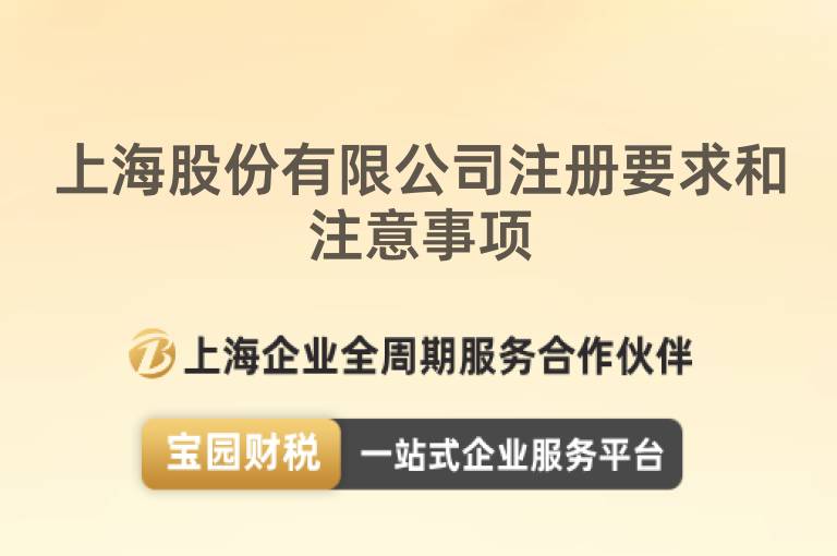 上海股份有限公司注冊要求和注意事項