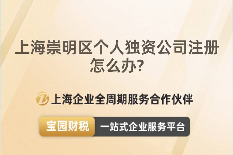 上海崇明區(qū)個人獨(dú)資公司注冊怎么辦?