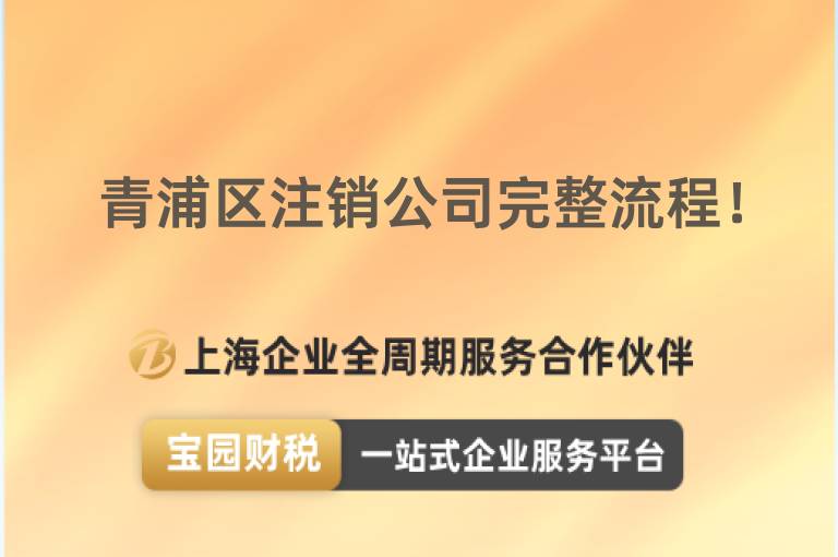 青浦區注銷公司完整流程！