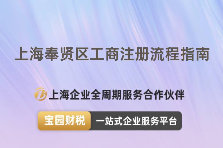 上海奉賢區工商注冊流程指南