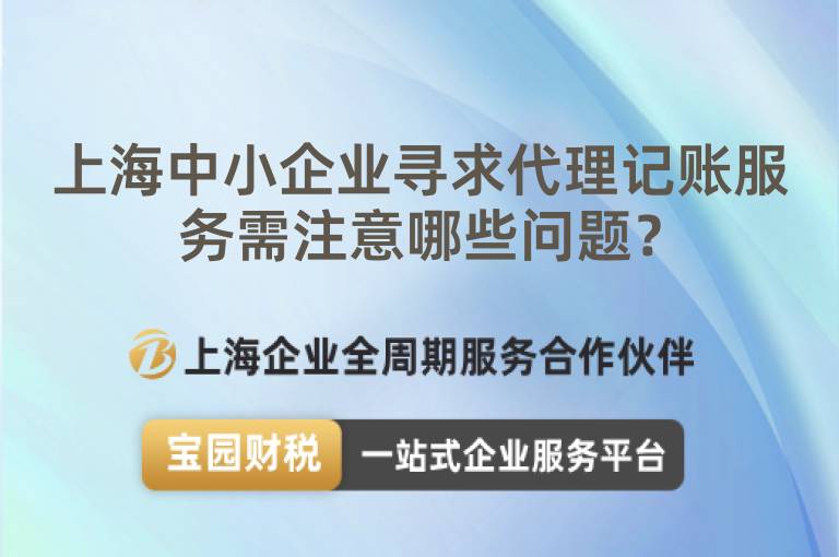 上海中小企業(yè)尋求代理記賬服務(wù)需注意哪些問題？