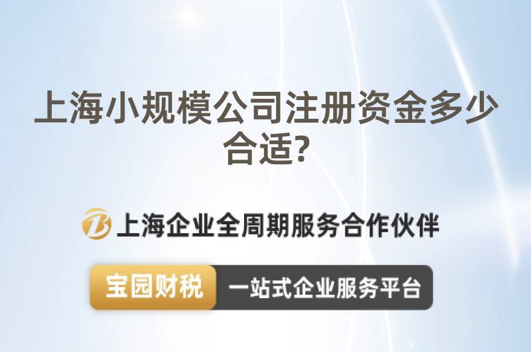 上海小規模公司注冊資金多少合適?