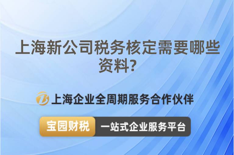上海新公司稅務核定需要哪些資料?
