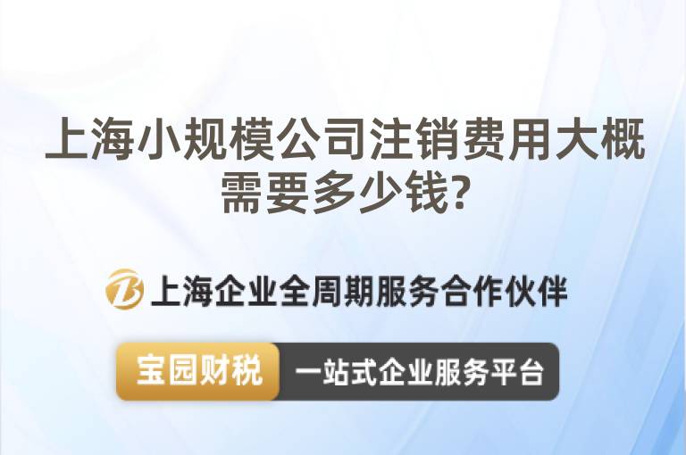 上海小規模公司注銷費用大概需要多少錢?