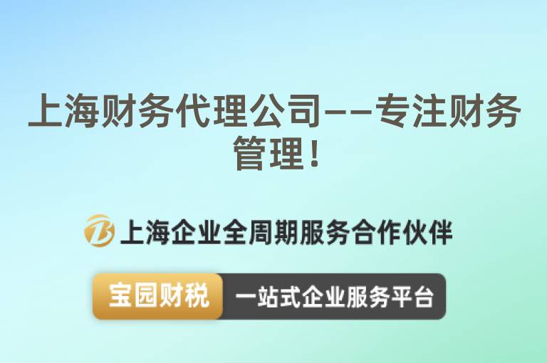 上海財務代理公司——專注財務管理！