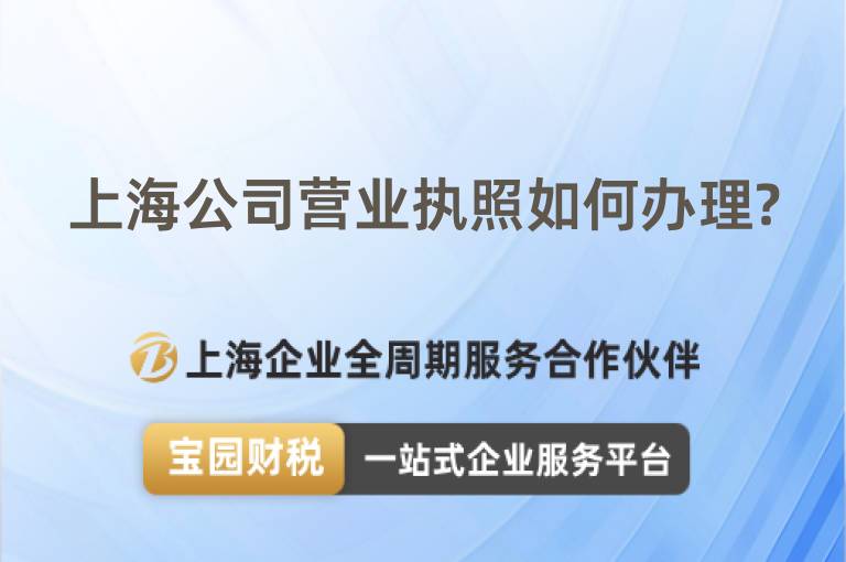 上海公司營業(yè)執(zhí)照如何辦理?