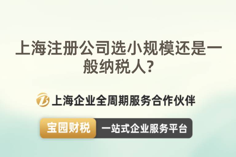 上海注冊公司選小規模還是一般納稅人?