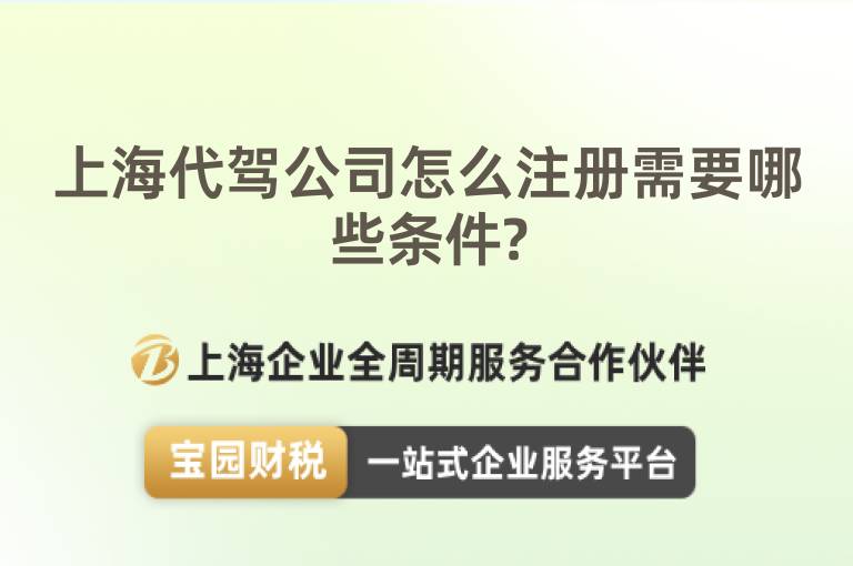 上海代駕公司怎么注冊(cè)需要哪些條件?