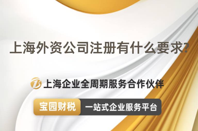 上海外資公司注冊有什么要求?
