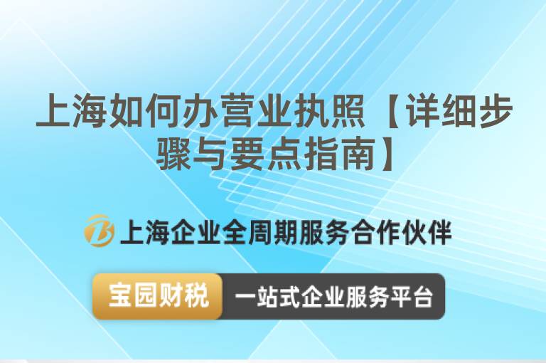 上海如何辦營業執照【詳細步驟與要點指南】