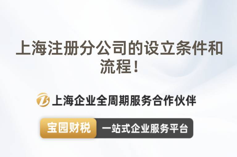 上海注冊分公司的設立條件和流程！