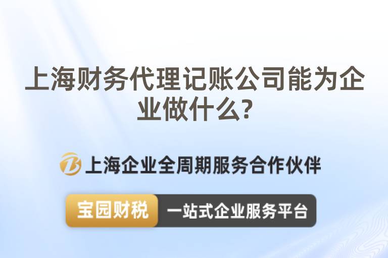 上海財務(wù)代理記賬公司能為企業(yè)做什么?