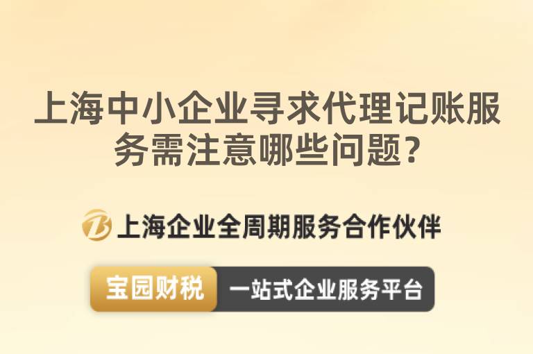 上海中小企業尋求代理記賬服務需注意哪些問題？