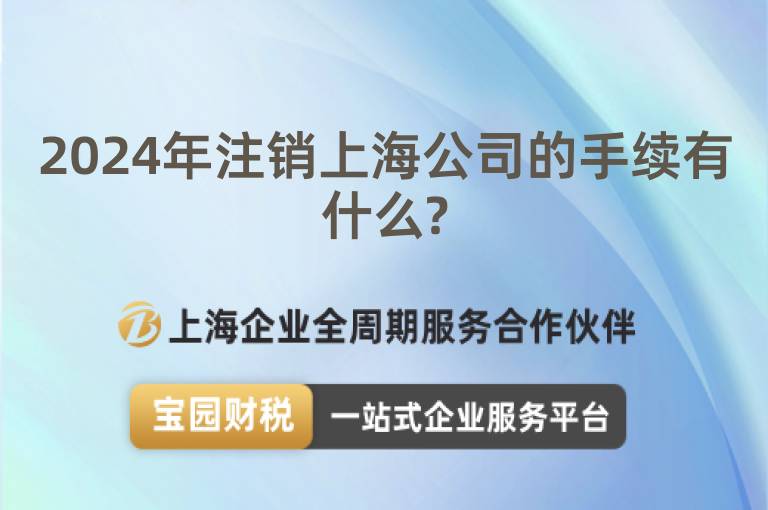 2024年注銷上海公司的手續有什么?
