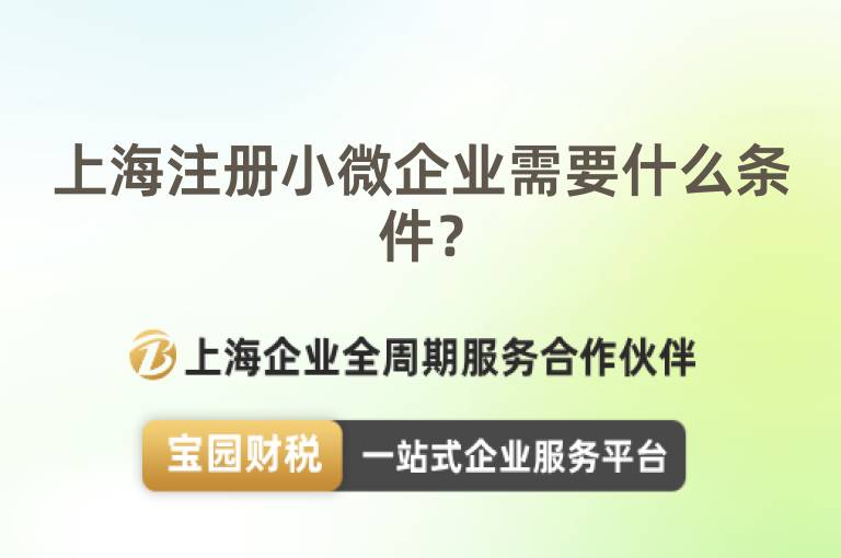 上海注冊小微企業需要什么條件？