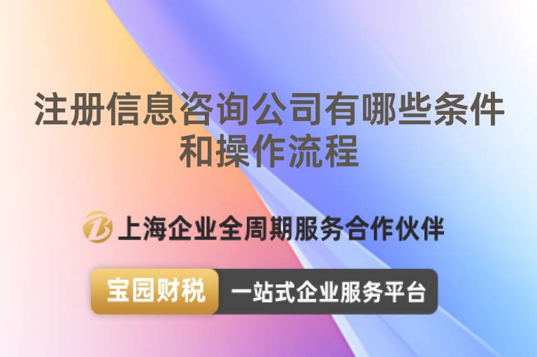 注冊信息咨詢公司有哪些條件和操作流程