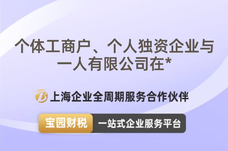 個體工商戶、個人獨資企業與一人有限公司在*
