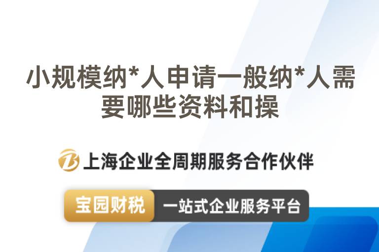 小規(guī)模納*人申請(qǐng)一般納*人需要哪些資料和操