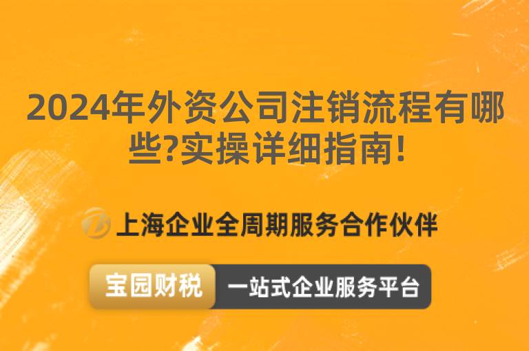 2024年外資公司注銷流程有哪些?實操詳細指南!