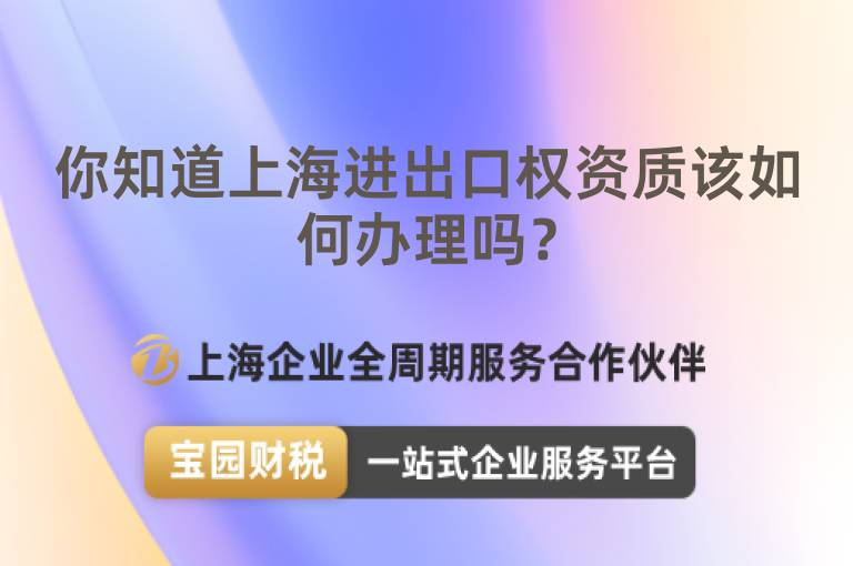 你知道上海進(jìn)出口權(quán)資質(zhì)該如何辦理嗎？