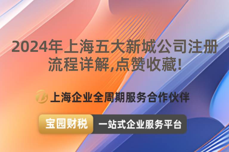 2024年上海五大新城公司注冊流程詳解,點贊收藏!
