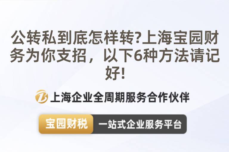 公轉(zhuǎn)私到底怎樣轉(zhuǎn)?上海寶園財務(wù)為你支招，以下6種方法請記好!