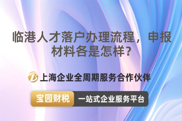 臨港人才落戶辦理流程，申報材料各是怎樣？