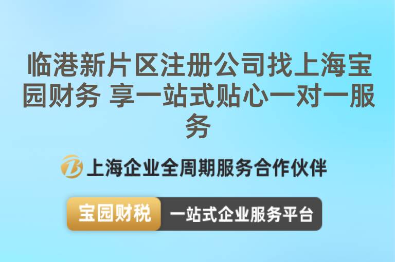 臨港新片區注冊公司找上海寶園財務 享一站式貼心一對一服務