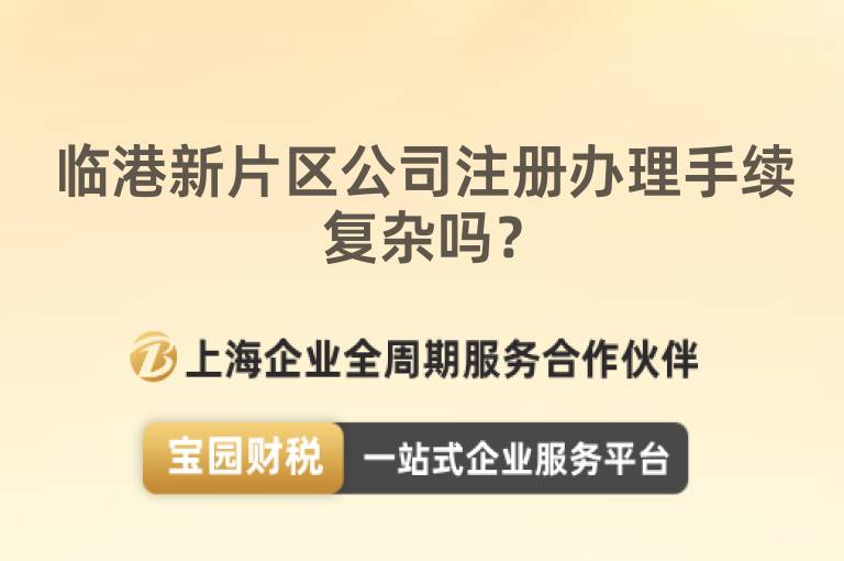 臨港新片區(qū)公司注冊辦理手續(xù)復(fù)雜嗎？