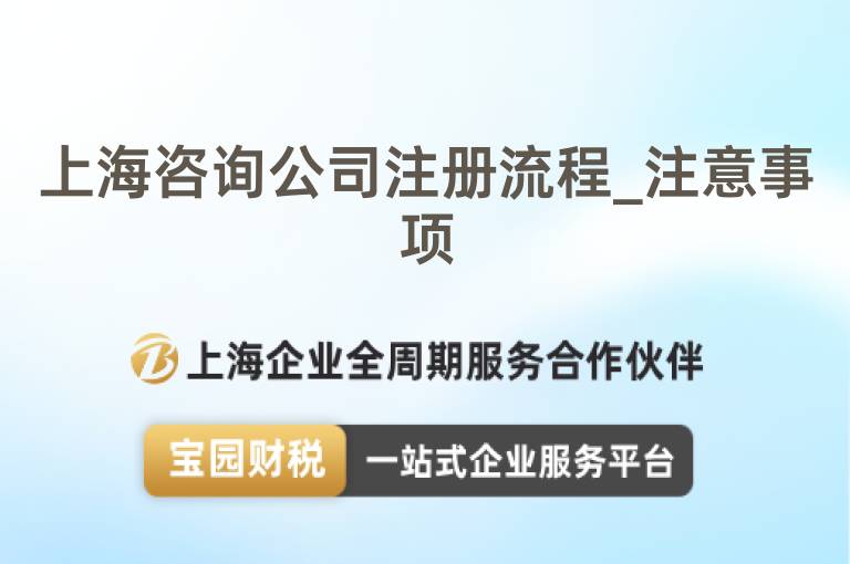 上海咨詢公司注冊流程_注意事項