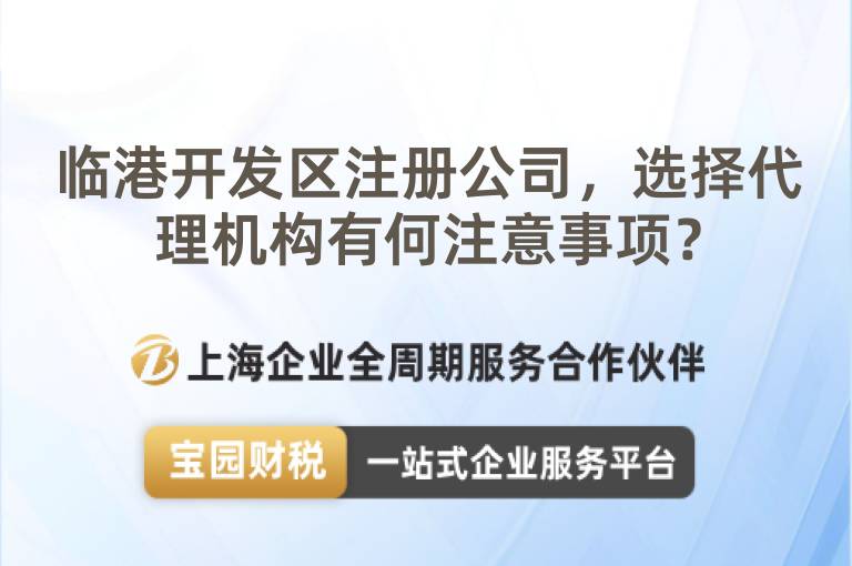 臨港開發(fā)區(qū)注冊公司，選擇代理機構(gòu)有何注意事項？