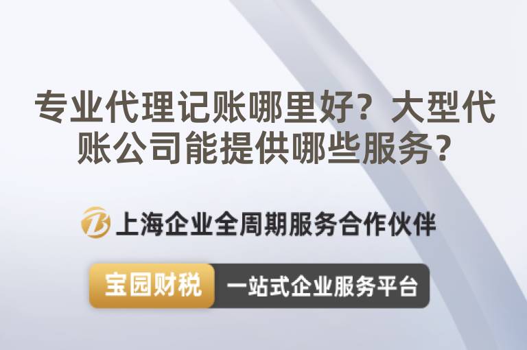 專業代理記賬哪里好？大型代賬公司能提供哪些服務？