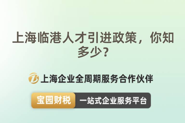 上海臨港人才引進政策，你知多少？