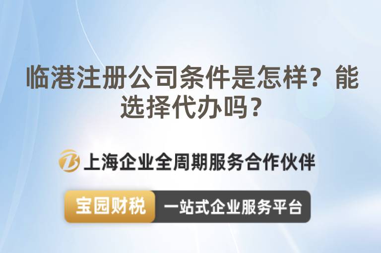臨港注冊公司條件是怎樣？能選擇代辦嗎？