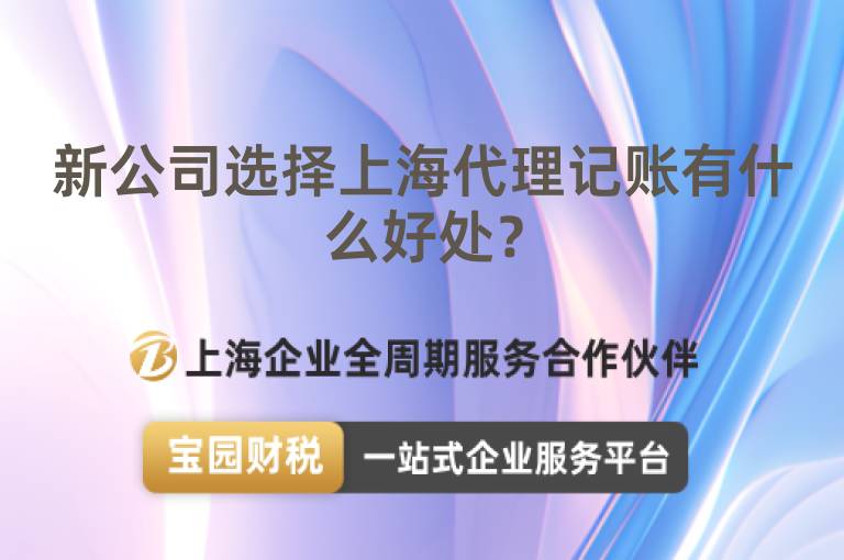 新公司選擇上海代理記賬有什么好處？