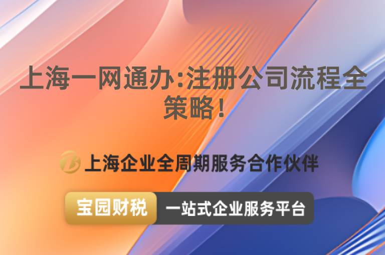 上海一網通辦:注冊公司流程全策略！
