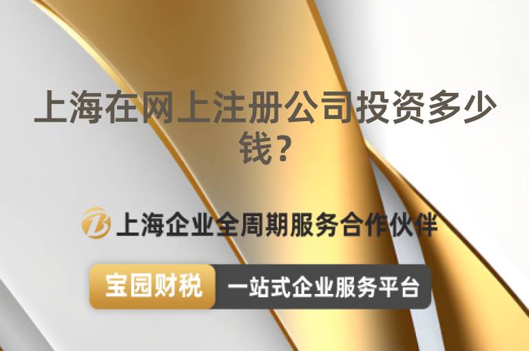 上海在網上注冊公司投資多少錢？