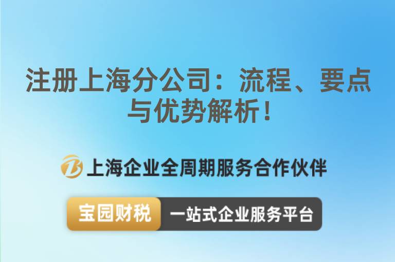 注冊上海分公司：流程、要點與優(yōu)勢解析！