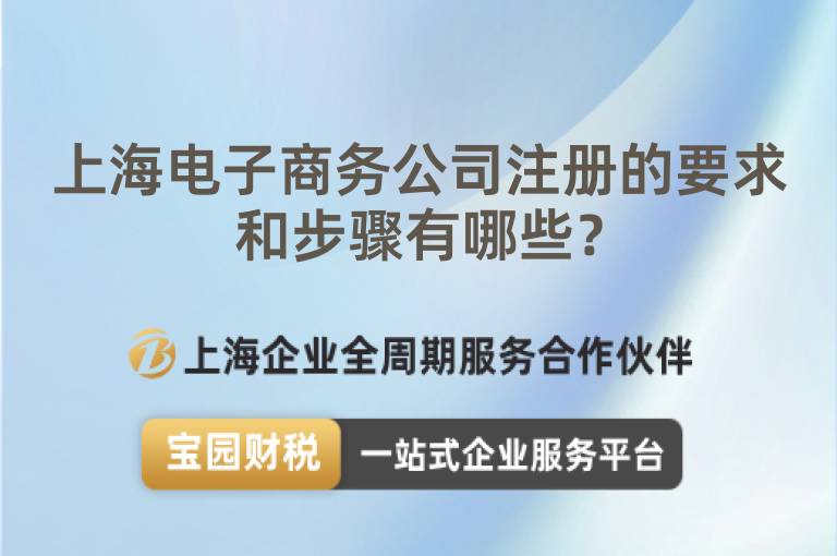 上海電子商務公司注冊的要求和步驟有哪些？