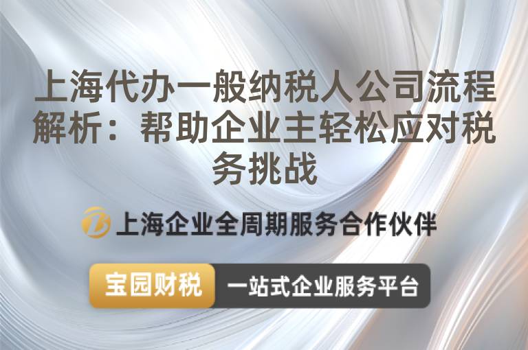 上海代辦一般納稅人公司流程解析：幫助企業(yè)主輕松應(yīng)對(duì)稅務(wù)挑戰(zhàn)
