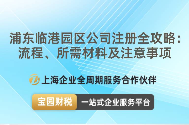浦東臨港園區公司注冊全攻略：流程、所需材料及注意事項