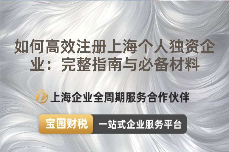 如何高效注冊上海個人獨資企業(yè)：完整指南與必備材料