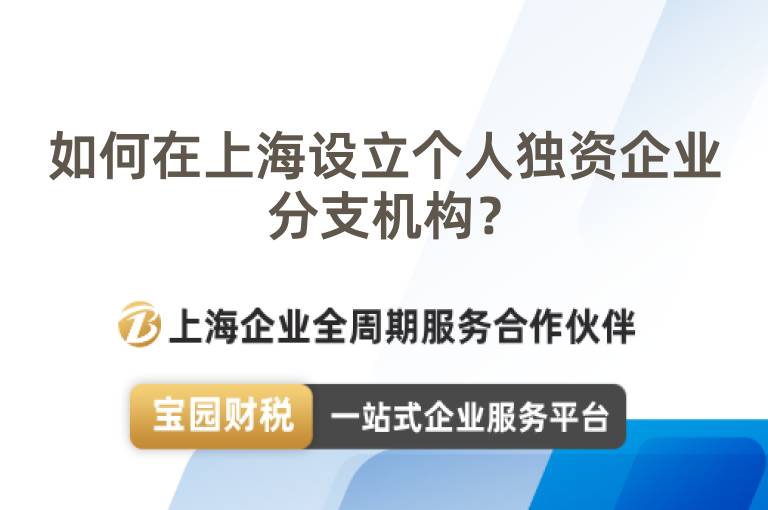 如何在上海設立個人獨資企業分支機構？