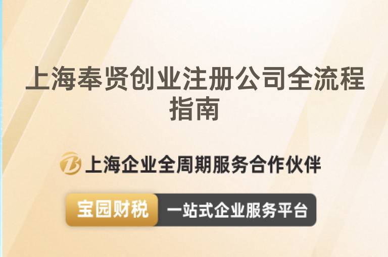 上海奉賢創業注冊公司全流程指南