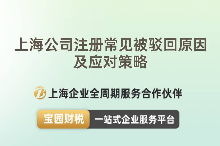 上海公司注冊常見被駁回原因及應(yīng)對策略