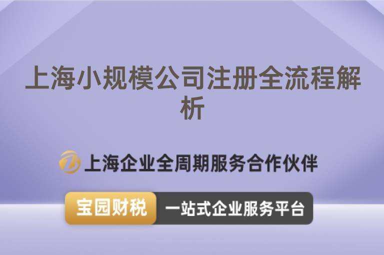 上海小規(guī)模公司注冊(cè)全流程解析