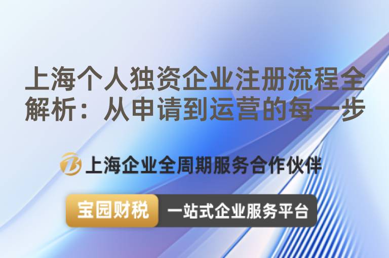 上海個人獨資企業注冊流程全解析：從申請到運營的每一步