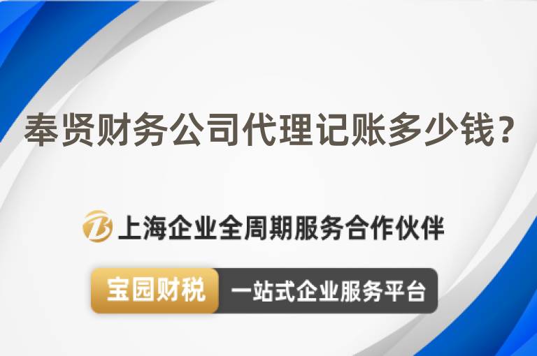 奉賢財(cái)務(wù)公司代理記賬多少錢？